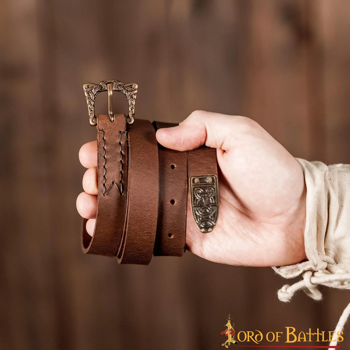 Viking belt Leif, 130 cm, brown