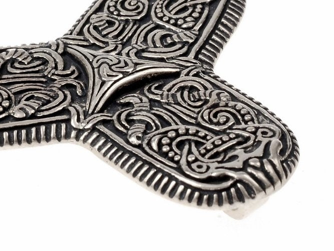 Viking trefoil fibula Tranby, silver-plated