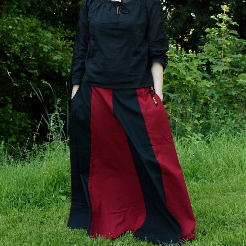 Landsknecht skirt Loreena, black-red