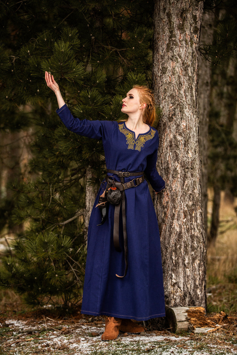 Viking jurk Aslaug, blauw