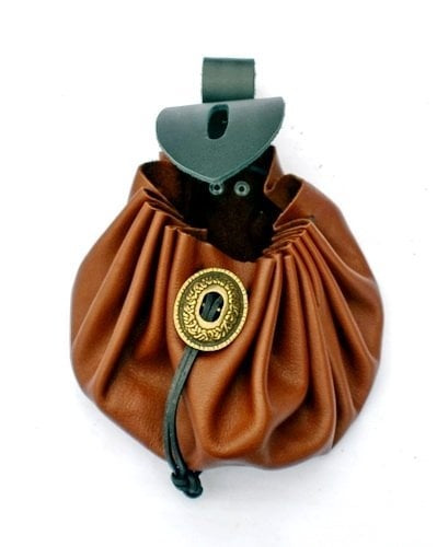 Medieval money pouch, large, black