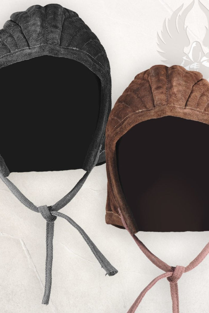 Arming cap gambeson Leopold leather black