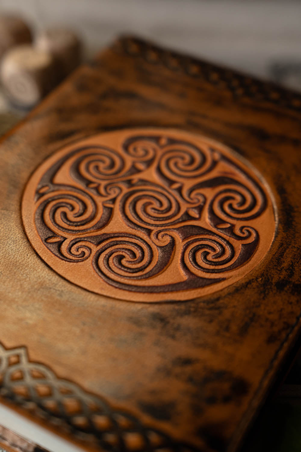 Celtic leather book