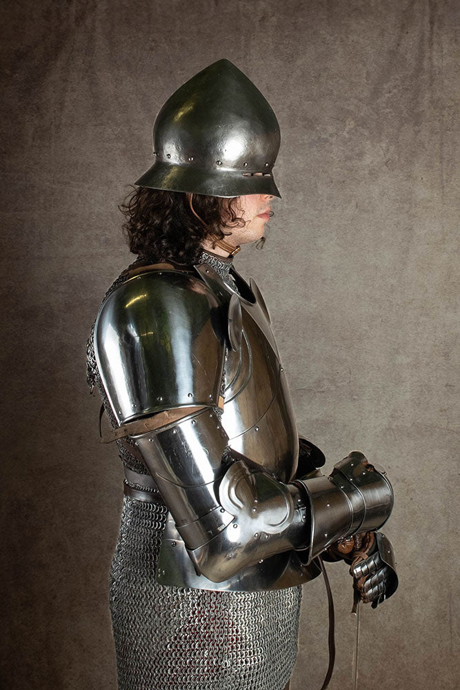 15th century German kettle hat, antique finish, 1.6 mm