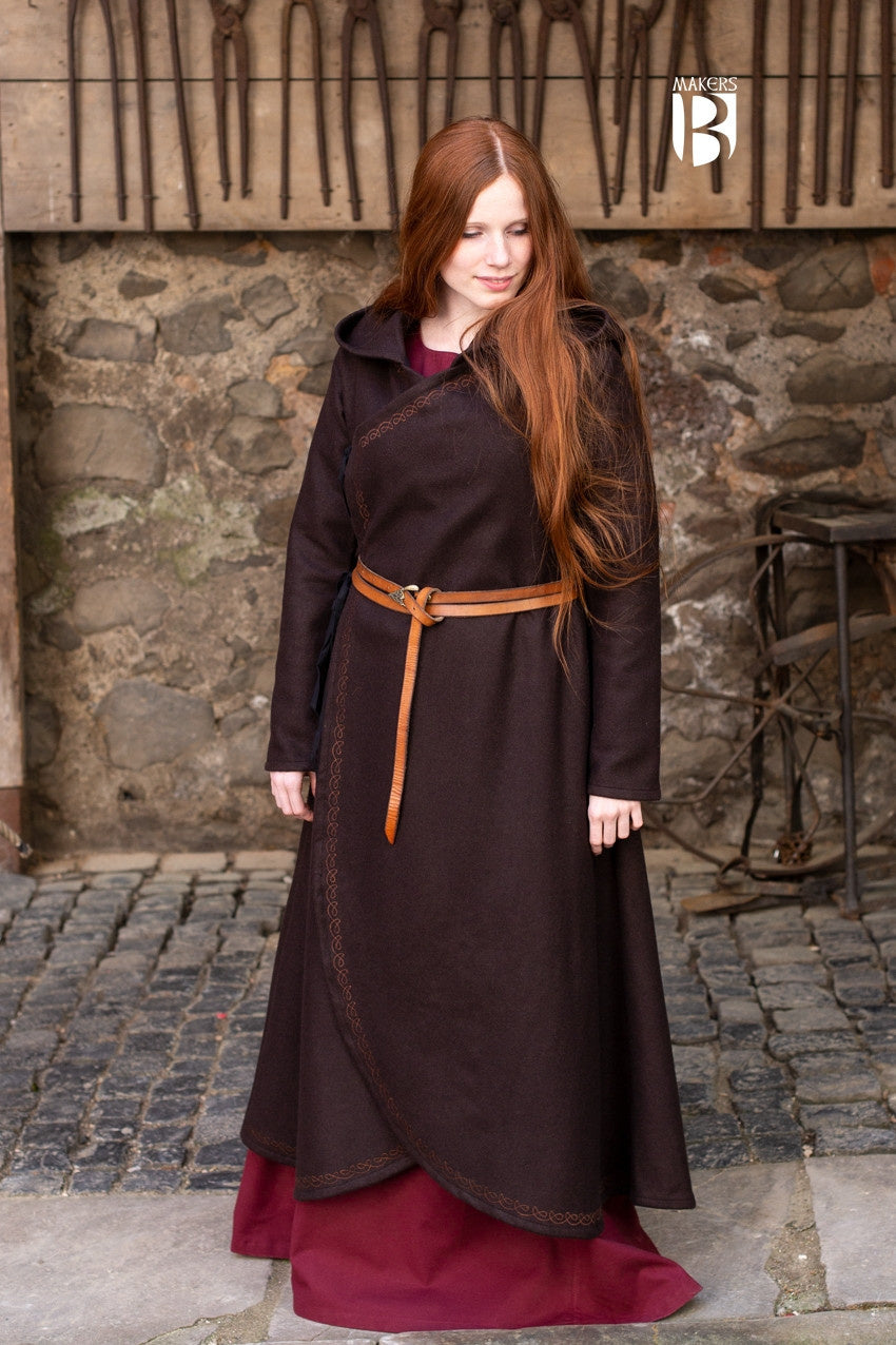 Cloak Enya, wool blend, brown
