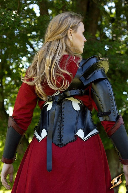 Dark Elf black/brown leather corset