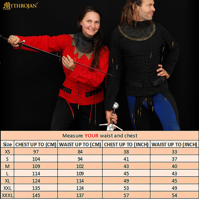 15th century arming doublet, red