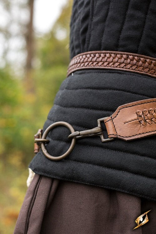 Braided sword belt, brown