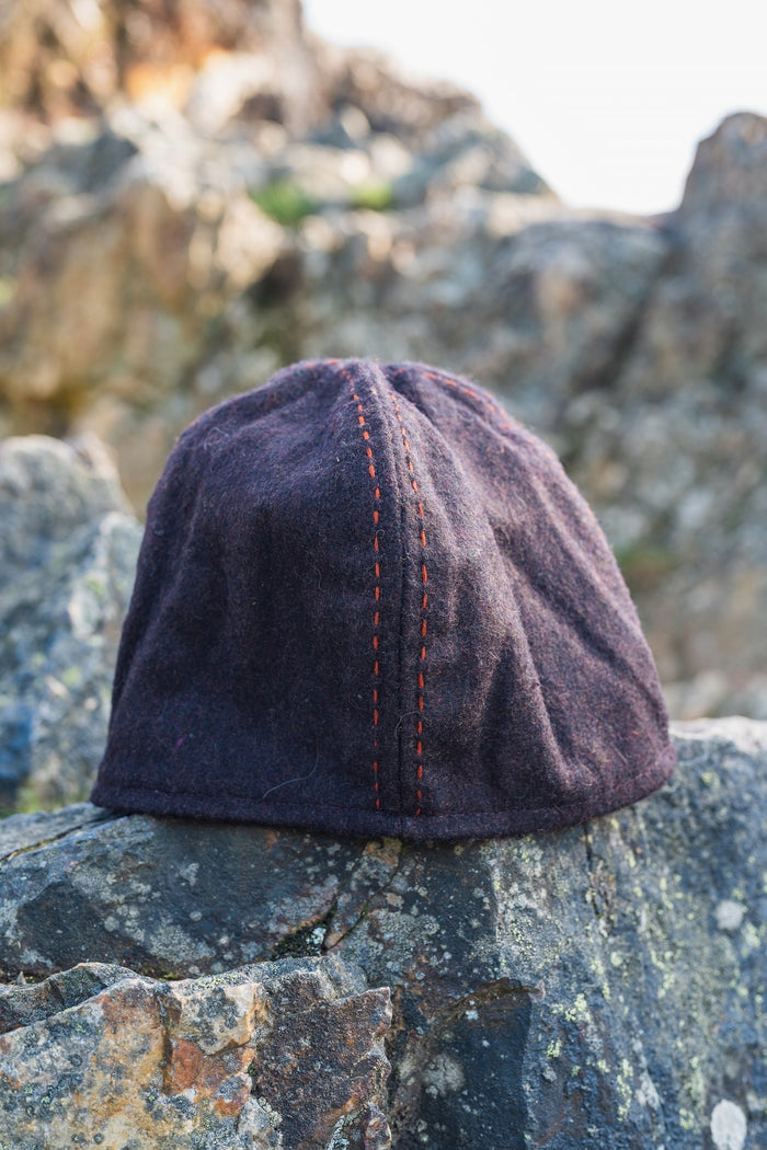 Viking cap Njal, brown, wool blend