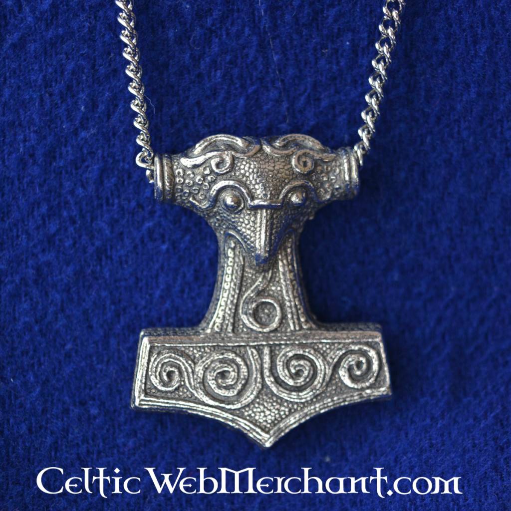Skane Thor's hammer with necklace, pewter