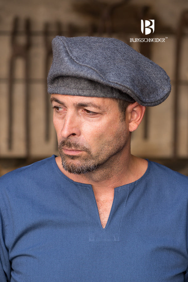 Beret Harald, grey, wool blend