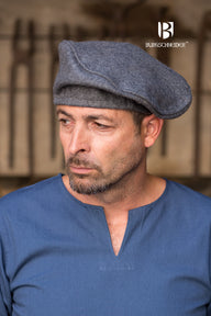 Beret Harald, grey, wool blend
