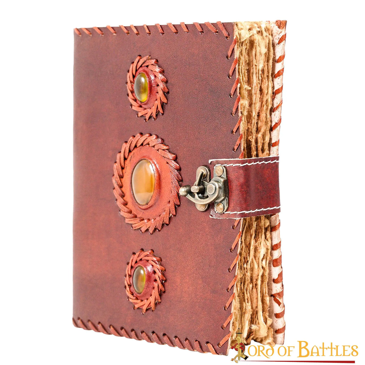Leather diary with stones