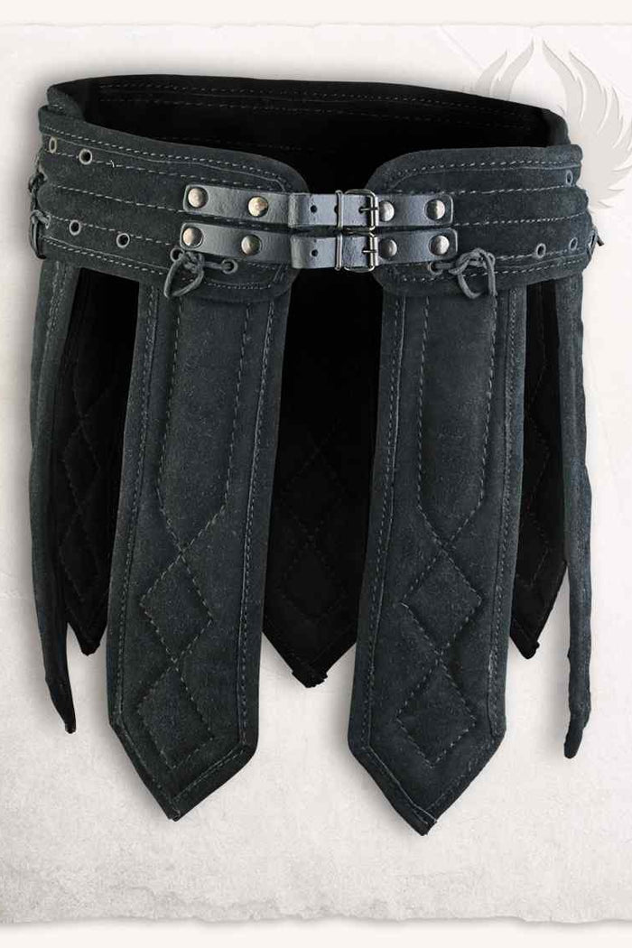 Leather gambeson skirt Tenebra, black