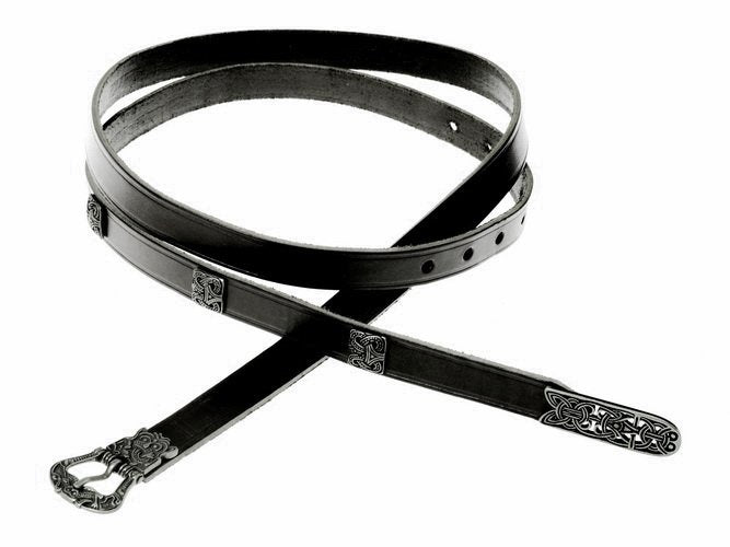 Birka belt deluxe, black, silvered, 165 cm