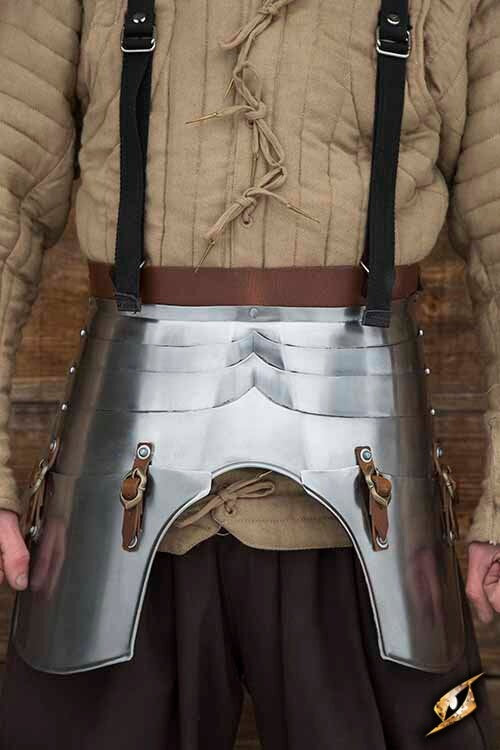 Faulds and tassets with straps, 1 mm