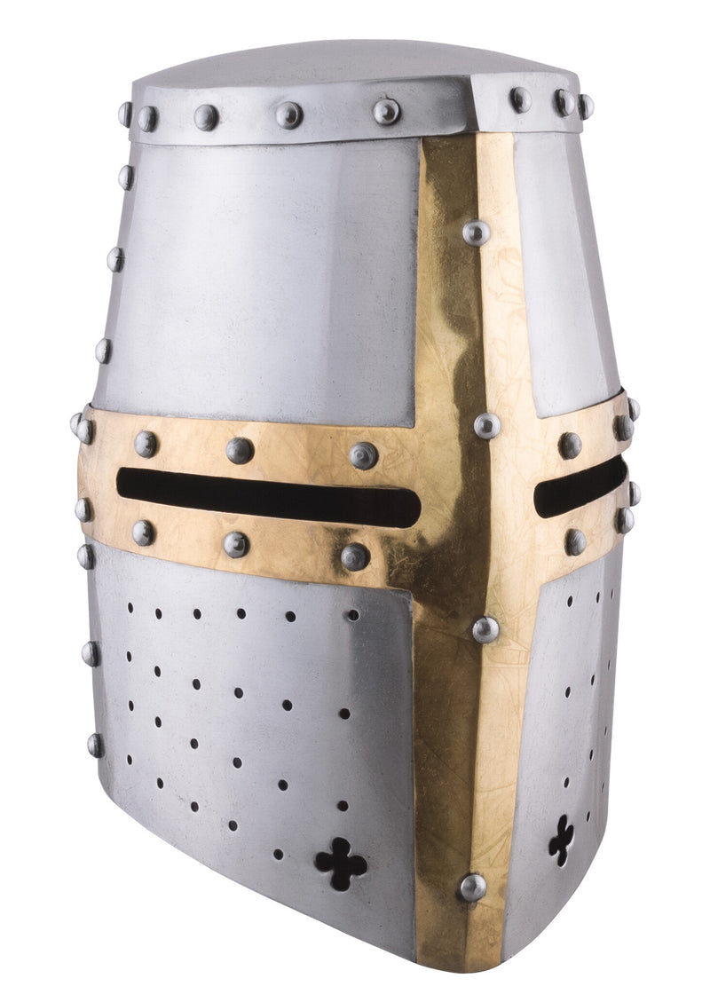 Templerhelm mit Messingkreuz, 1,6 mm