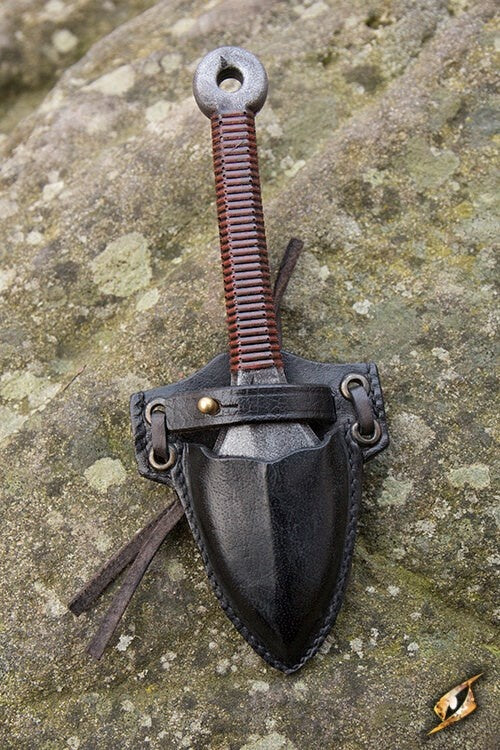 LARP kunai knife with holder, black