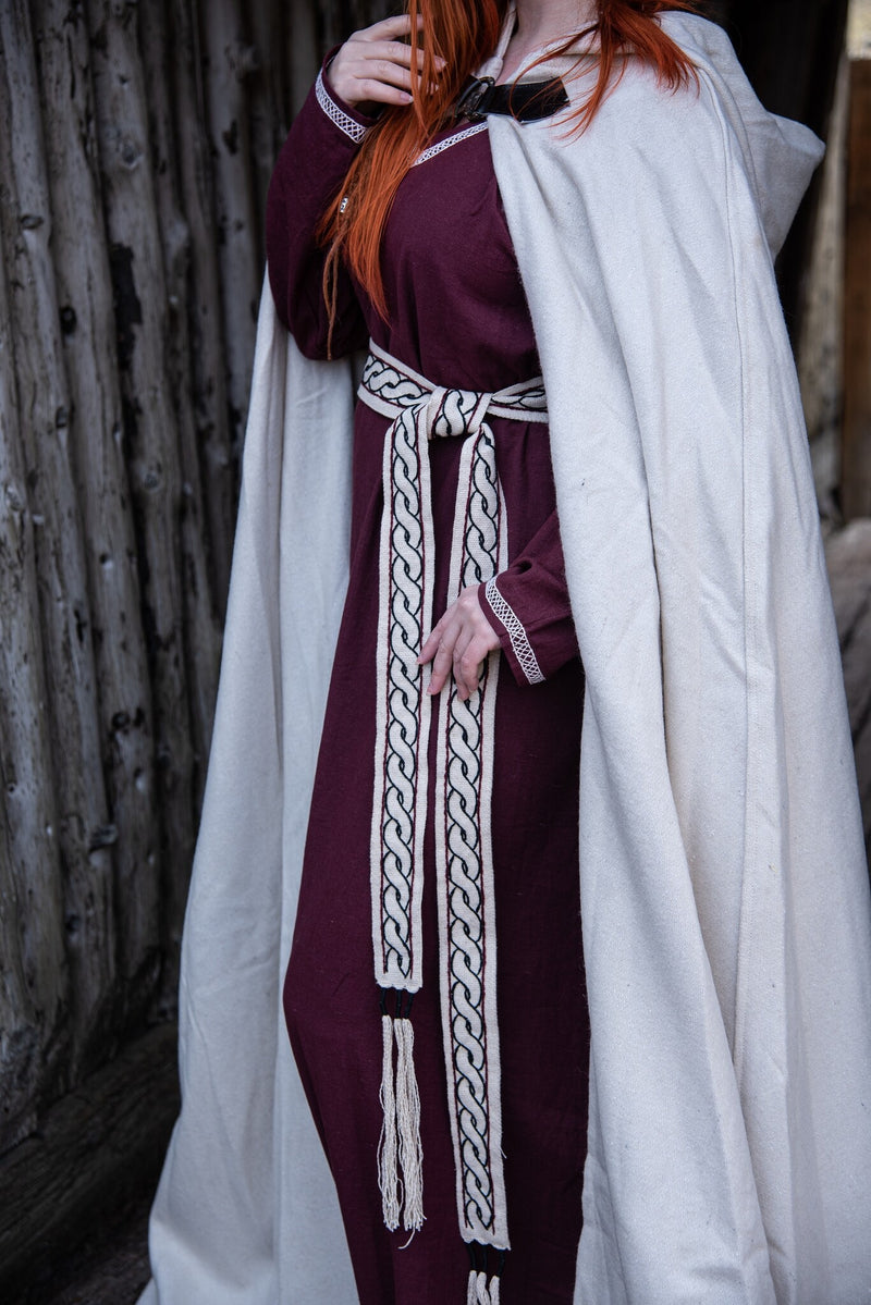 Cinturón vikingo Elina, natural, 235 cm