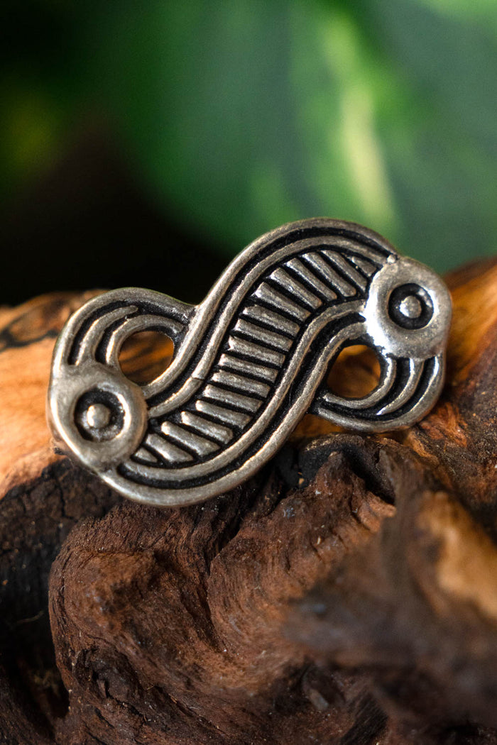 Frankish eagle fibula, silver colour, bronze