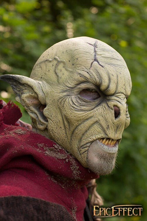Wild Orc Mask Dark Green, LARP Mask