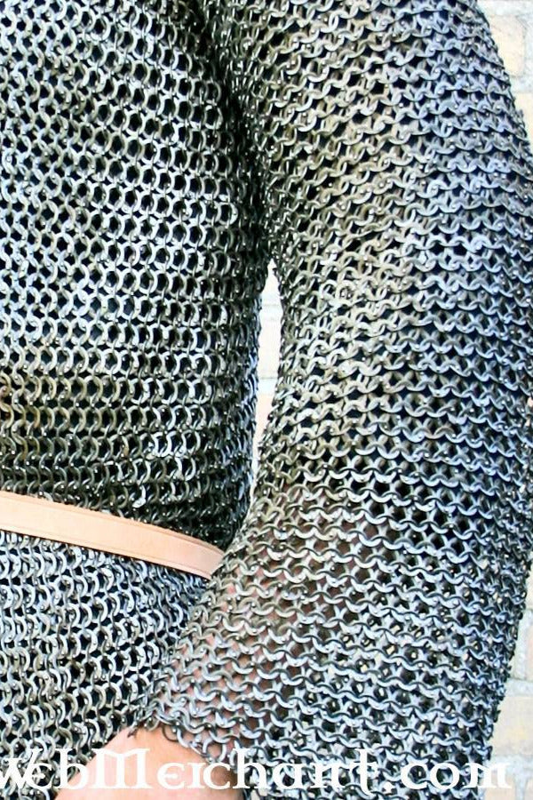Hauberk, flache Ringe, runde Nieten, 8 mm