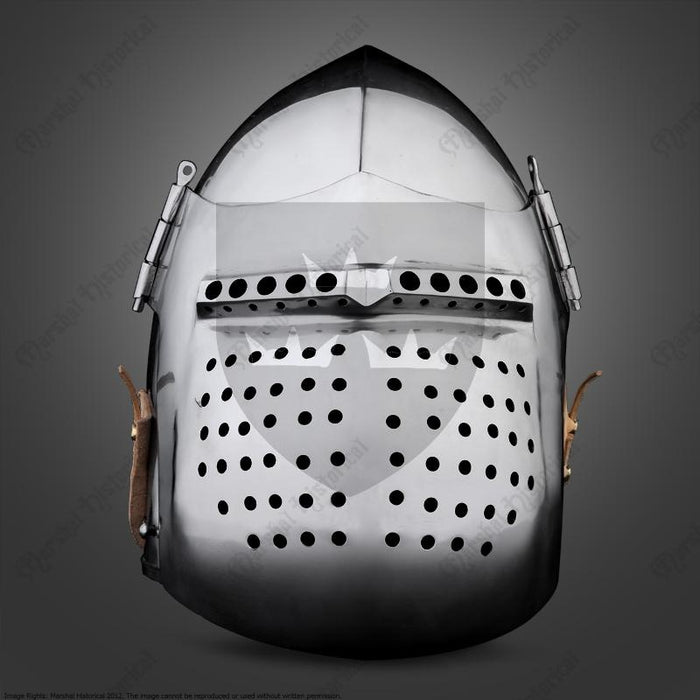 Bohurt bascinet 14th century, 2 mm (battle-ready)