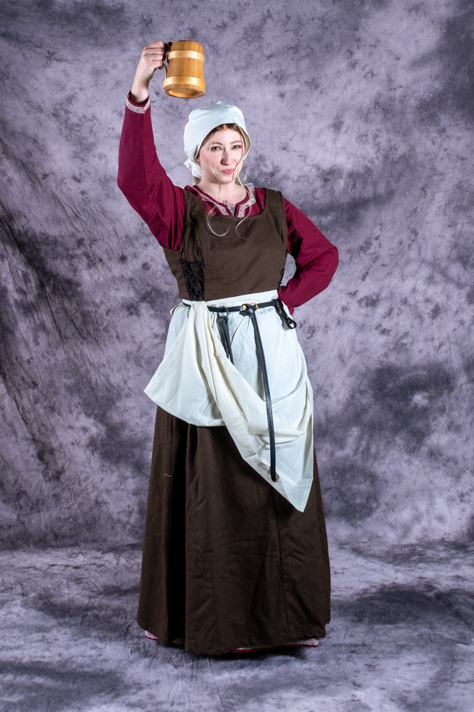 Surcot medieval Uma, marrón