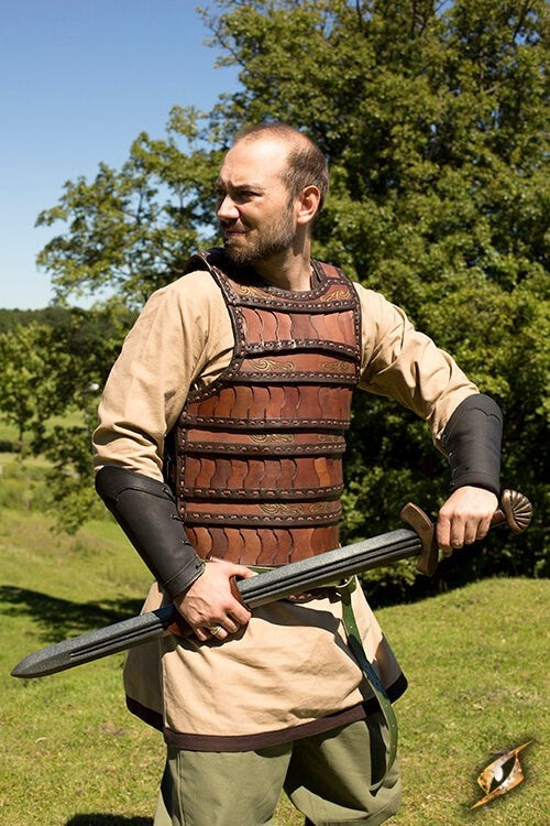 Early Medieval lamellar armour, brown