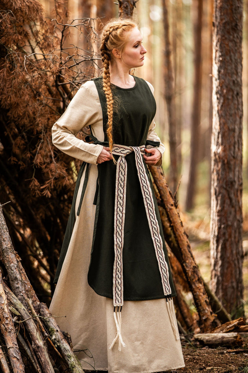 Cinturón vikingo Elina, natural, 235 cm