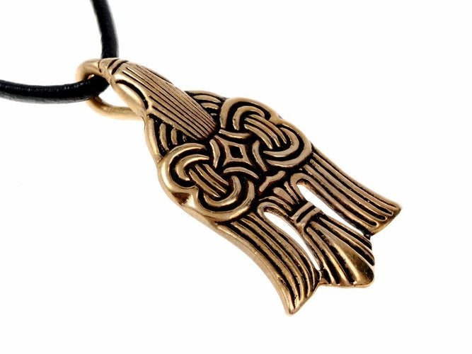 10th century Viking raven pendant, bronze