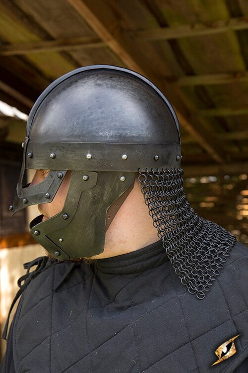 Viking spectacle helmet with chainmail, 1-1.2 mm