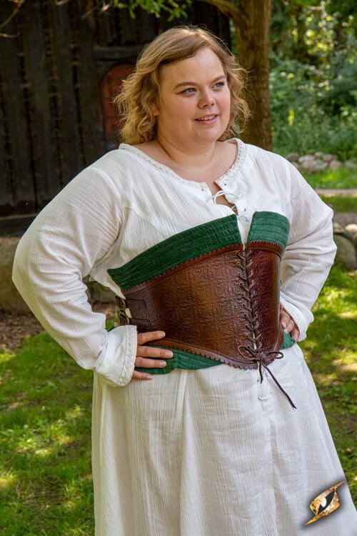 Leather corset margot, green