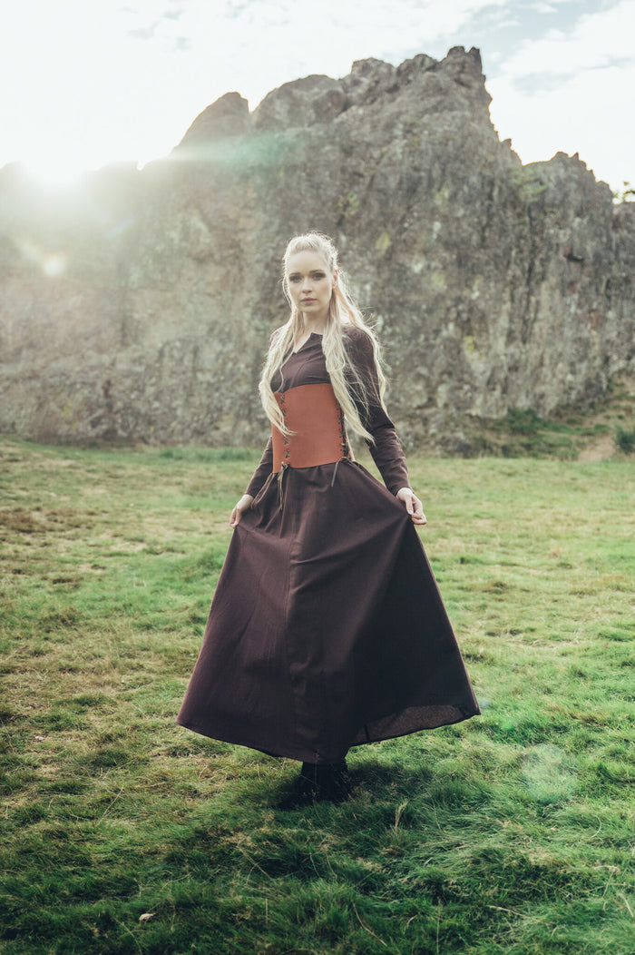 Viking dress Lina, dark brown