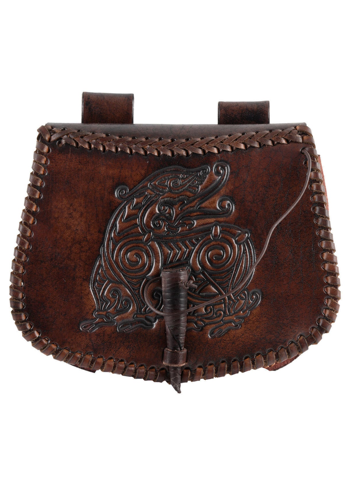 Leather bag with dragon