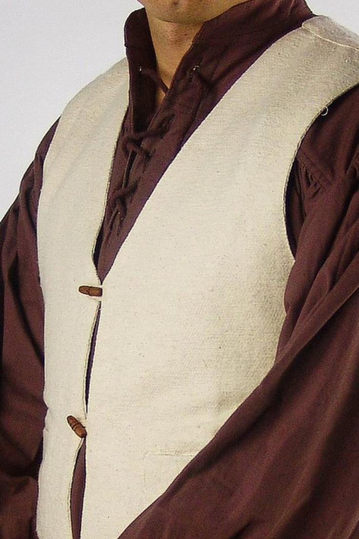 Waistcoat with buttons, c. 1770-1800, cream
