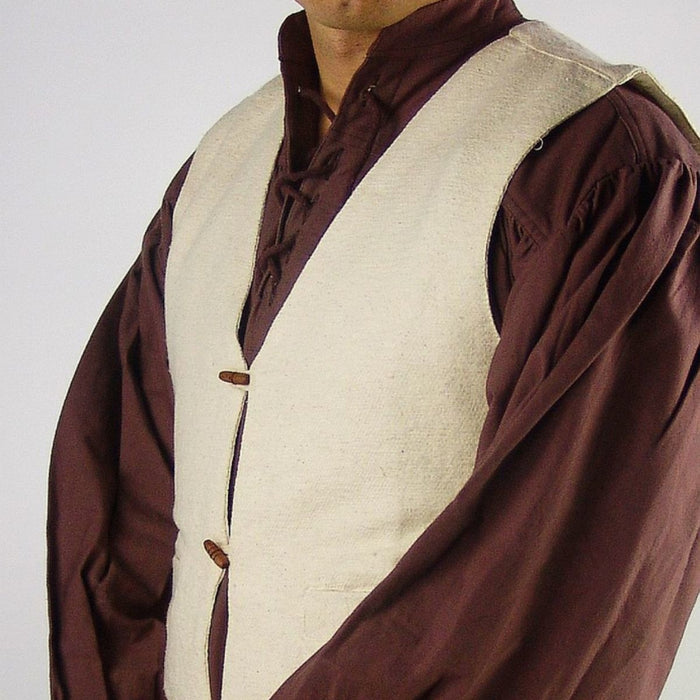 Waistcoat with buttons, c. 1770-1800, cream