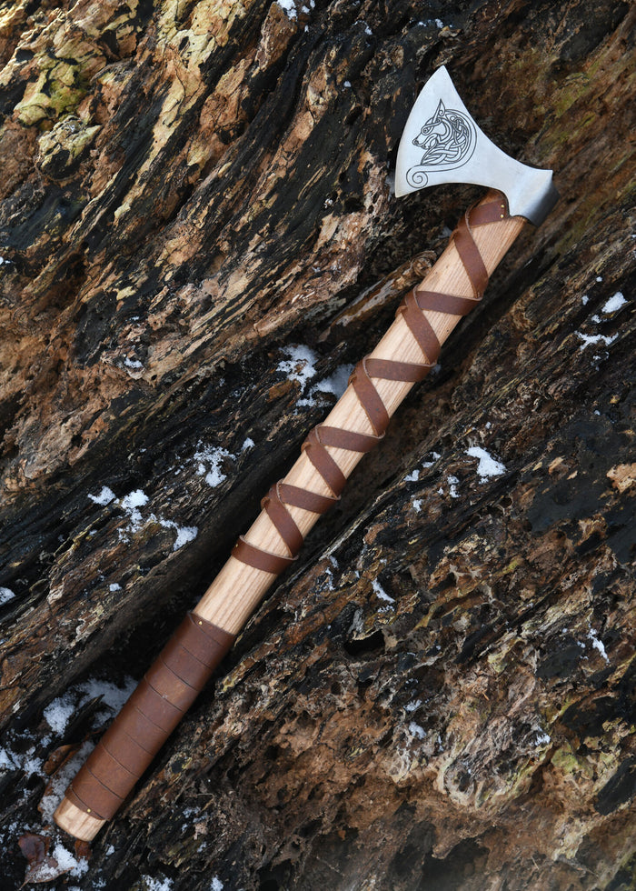 Viking axe, type G, engraved, semi-sharp