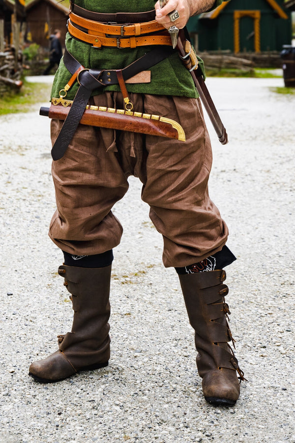 Linen Viking Trousers Odin, brown
