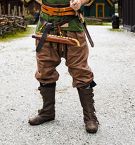 Linen Viking Trousers Odin, brown
