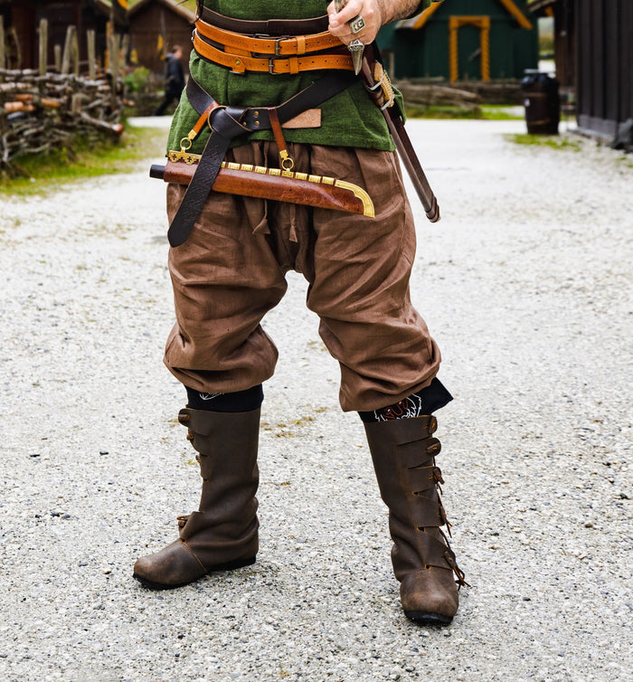 Linen Viking Trousers Odin, brown