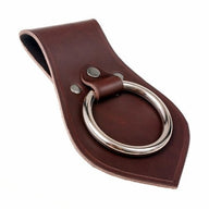 Leather weapon holder for belt, brown