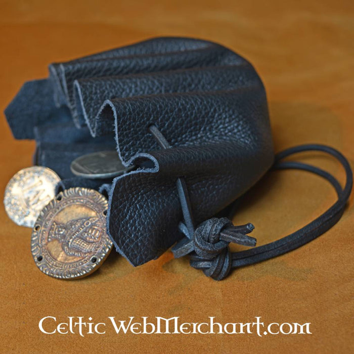 Soft leather pouch, red