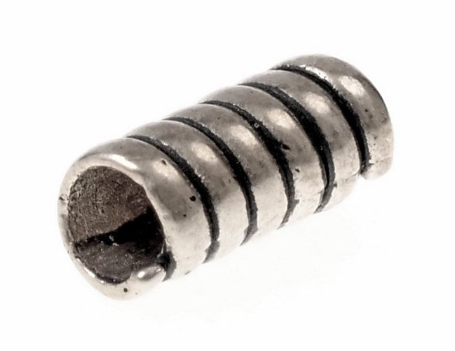 Viking hair / beard bead, silvered bronze