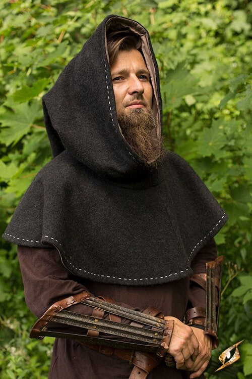 Medieval chaperon Erhard, dark grey