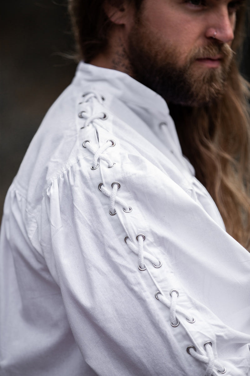 Koszula piracka z wiązaniem, biała 