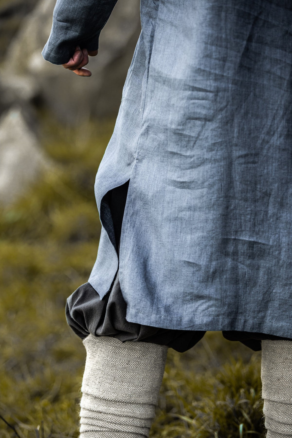 Thorsberg tunic Germanic, linen, blue-gray