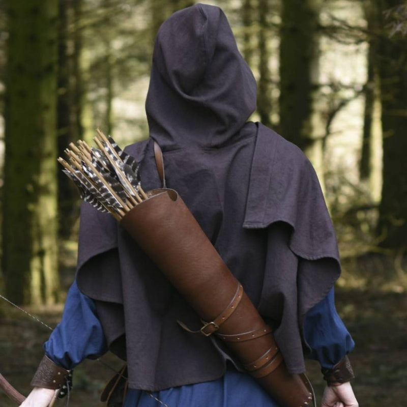 Middelalderlig hætte Oswell, brun