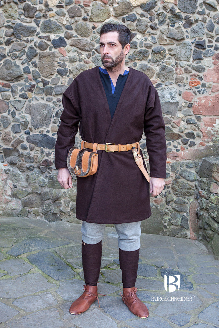 Viking kaftan Loki, wool blend, brown