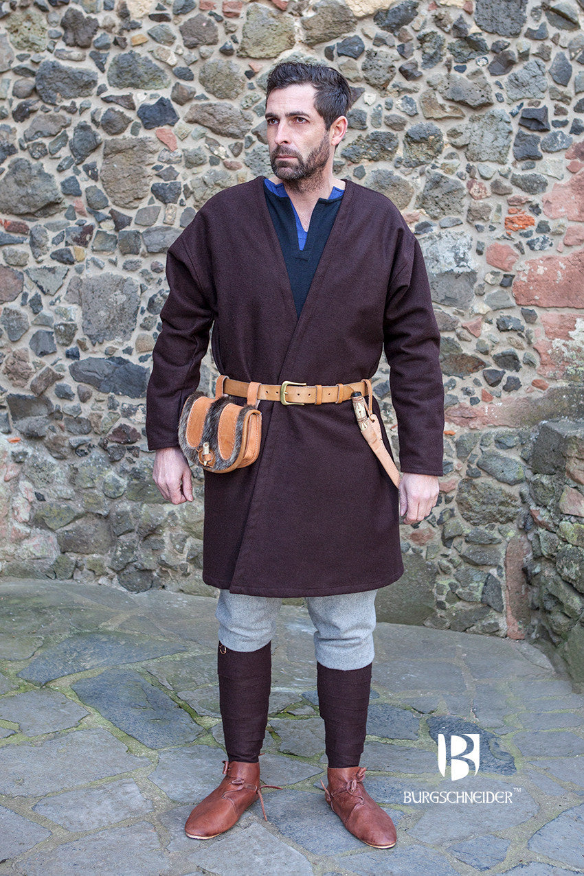 Viking kaftan Loki, wool blend, brown